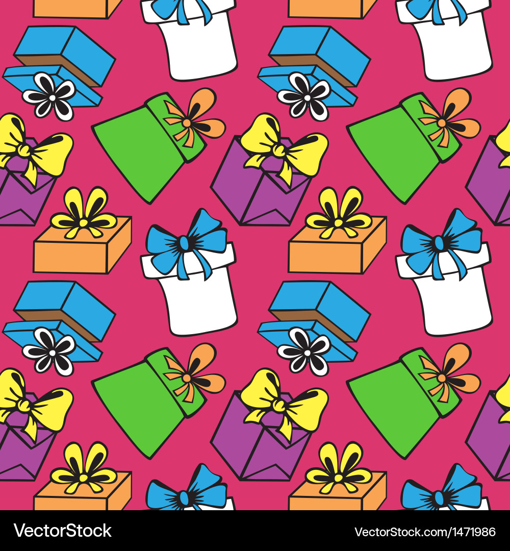 Seamless pattern with gift boxes Royalty Free Vector Image