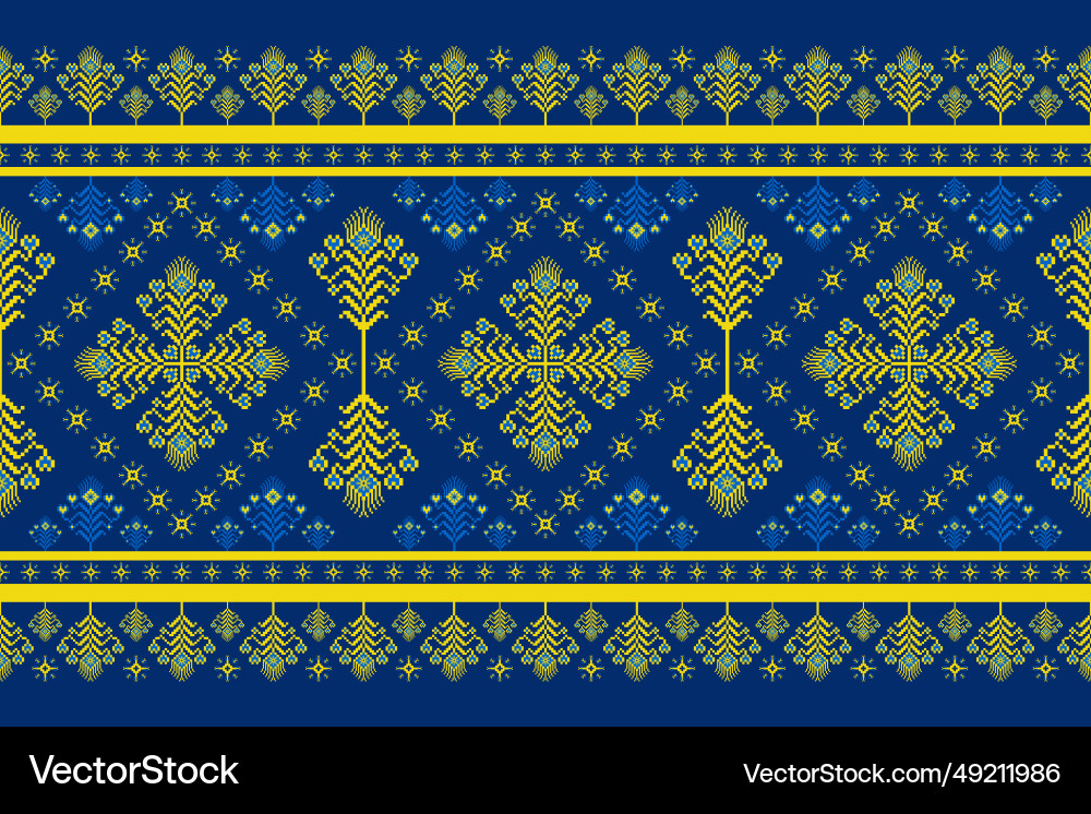 Ukrainian embroidery colorful floral pattern Vector Image