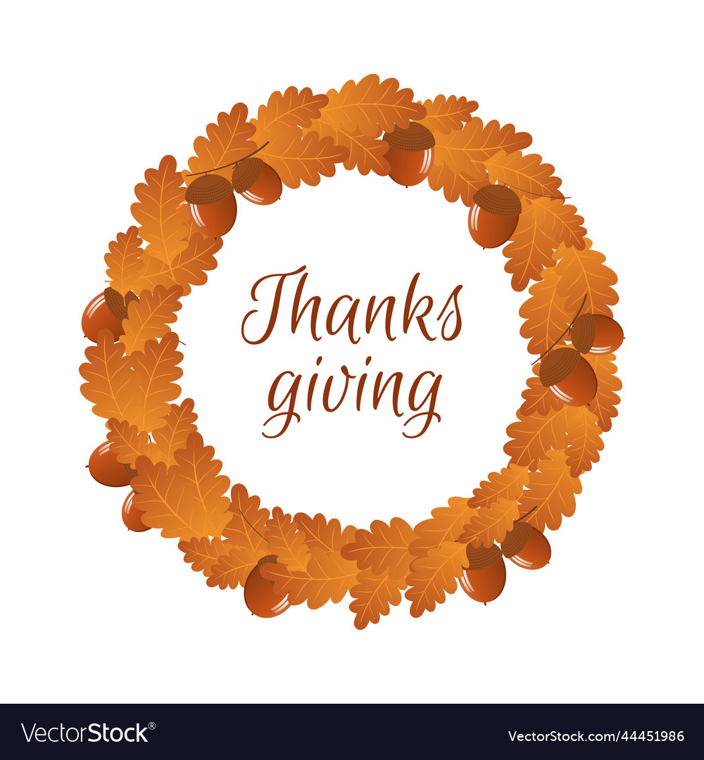 Wreath for thanksgiving 1 Royalty Free Vector Image