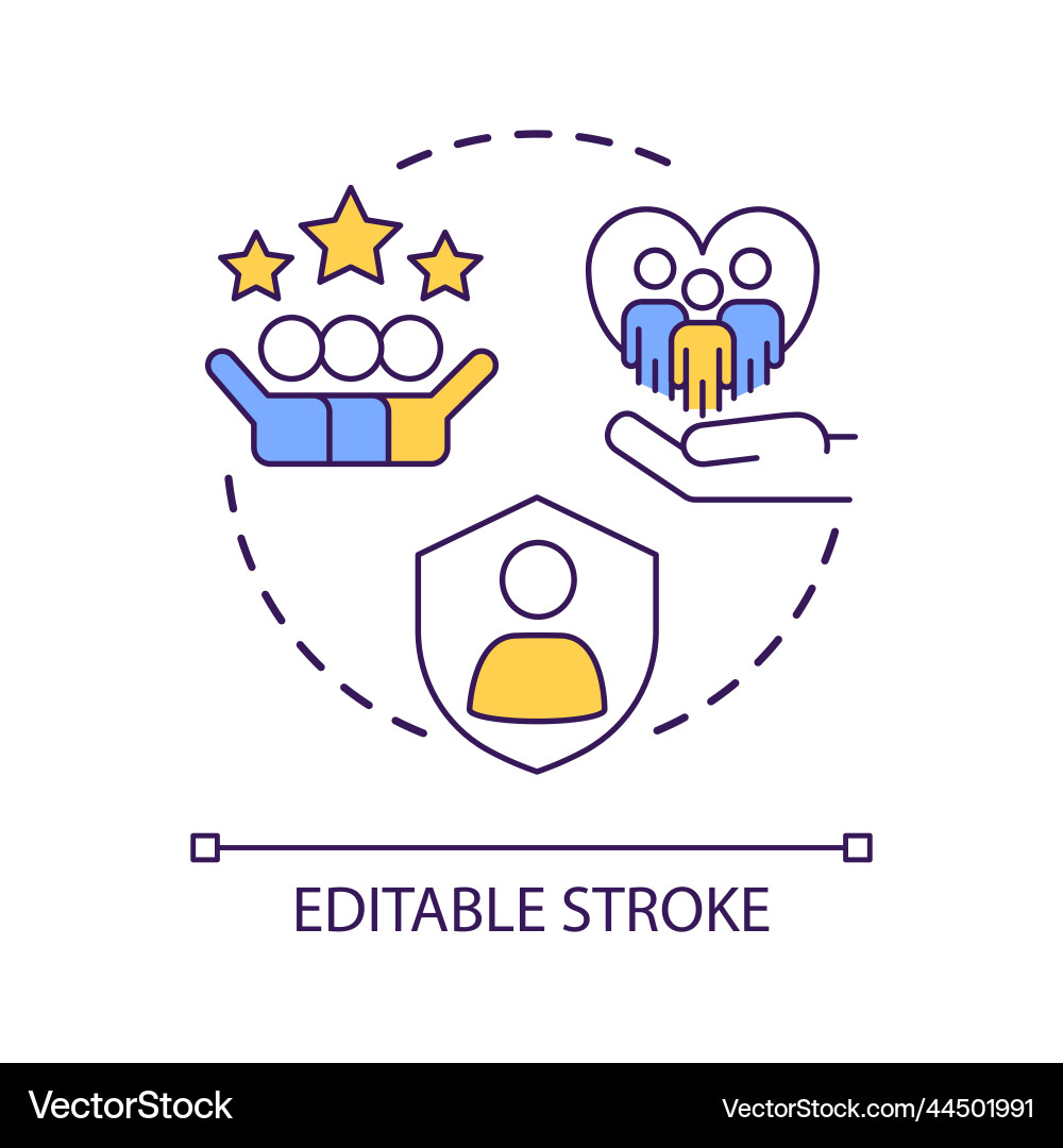 Consumers loyalty program concept icon Royalty Free Vector