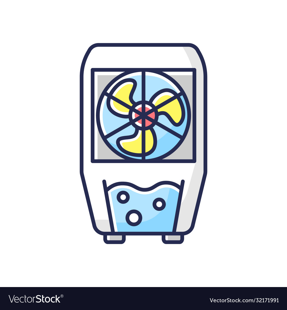 Evaporative cooler rgb color icon Royalty Free Vector Image