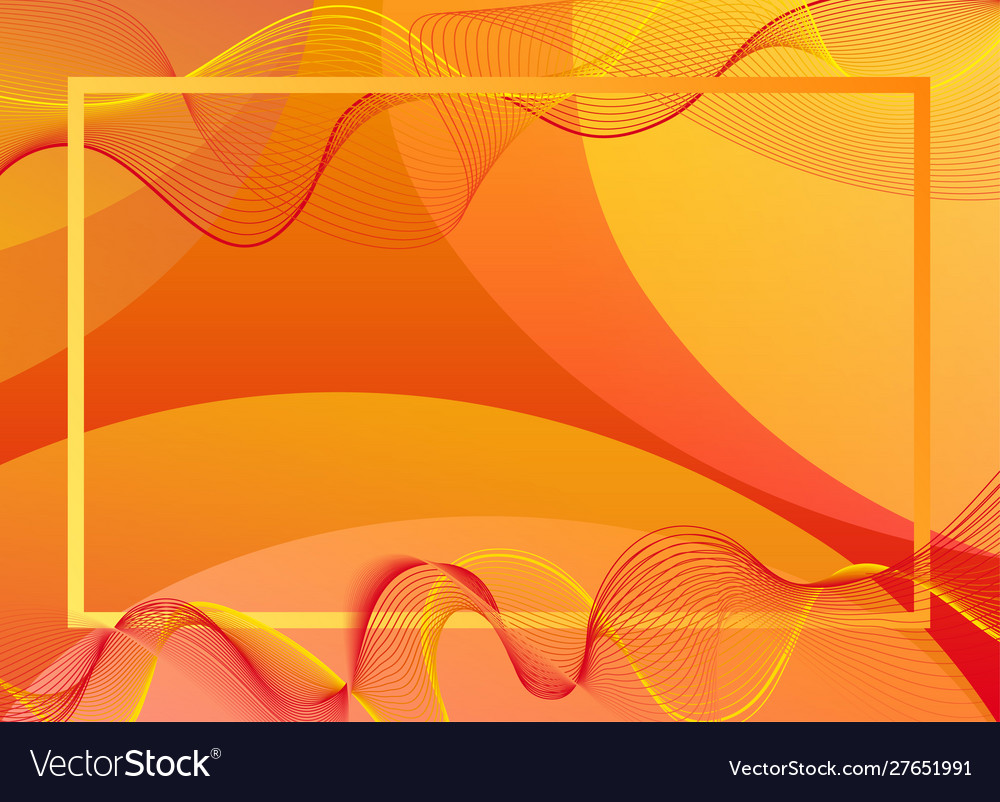 Frame Template Design With Orange Background Vector Image