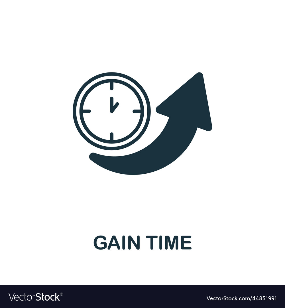 Gain time icon monochrome simple time management Vector Image