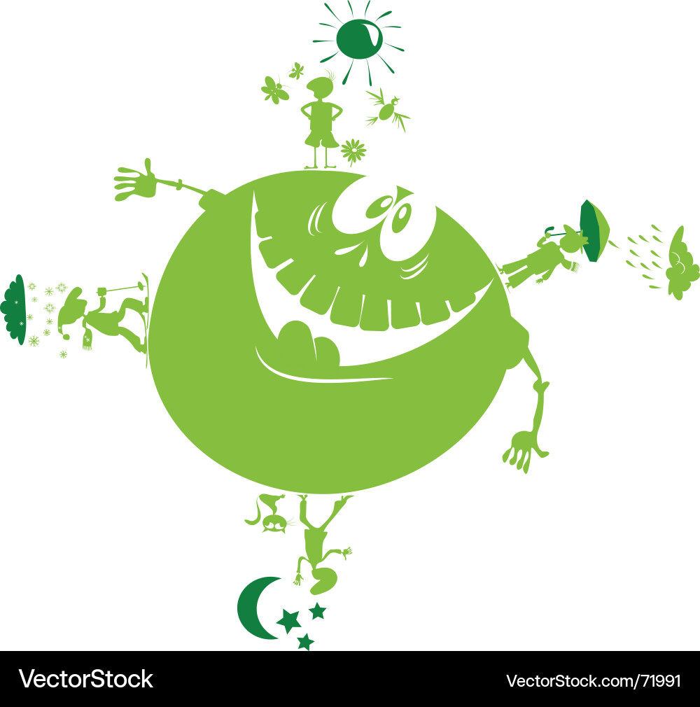 Green planet Royalty Free Vector Image - VectorStock