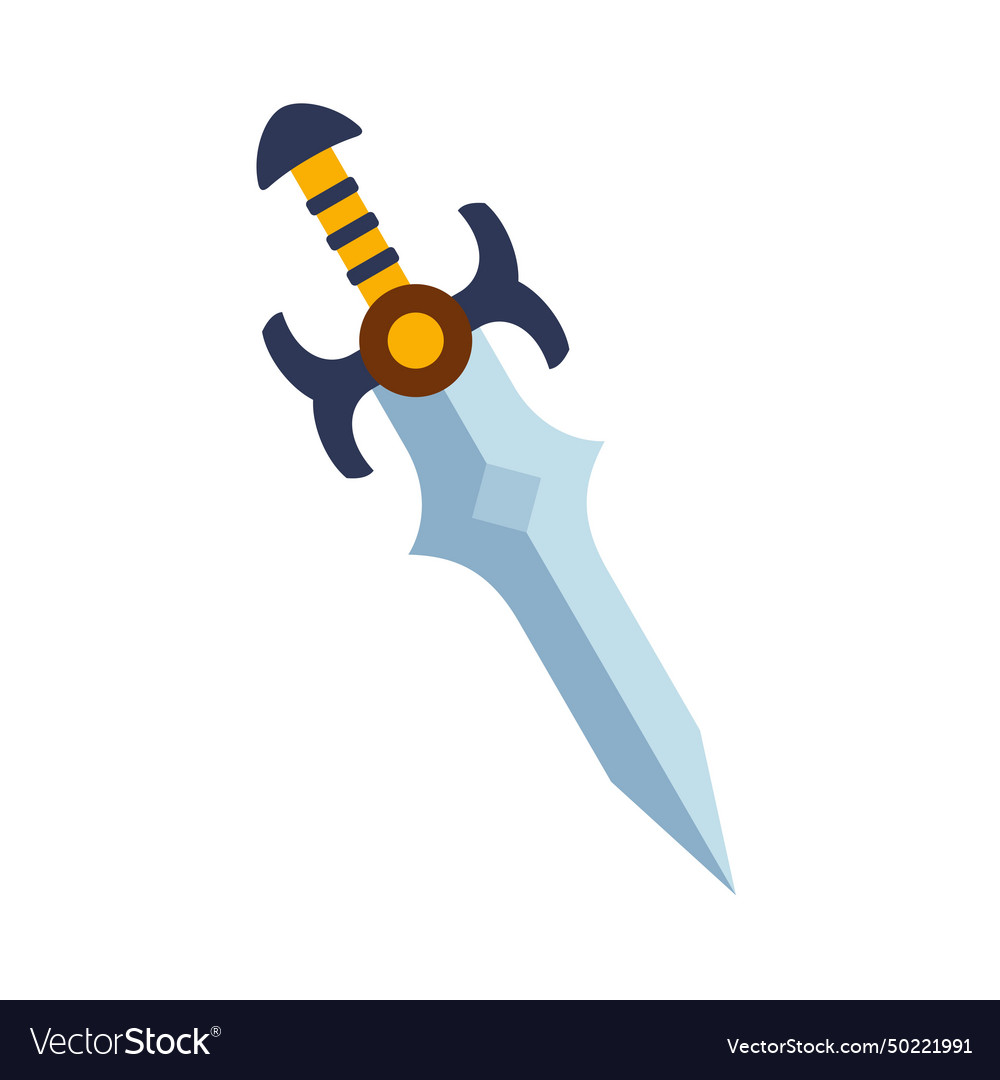 Magical cartoon steel sword knight weapon Vector Image