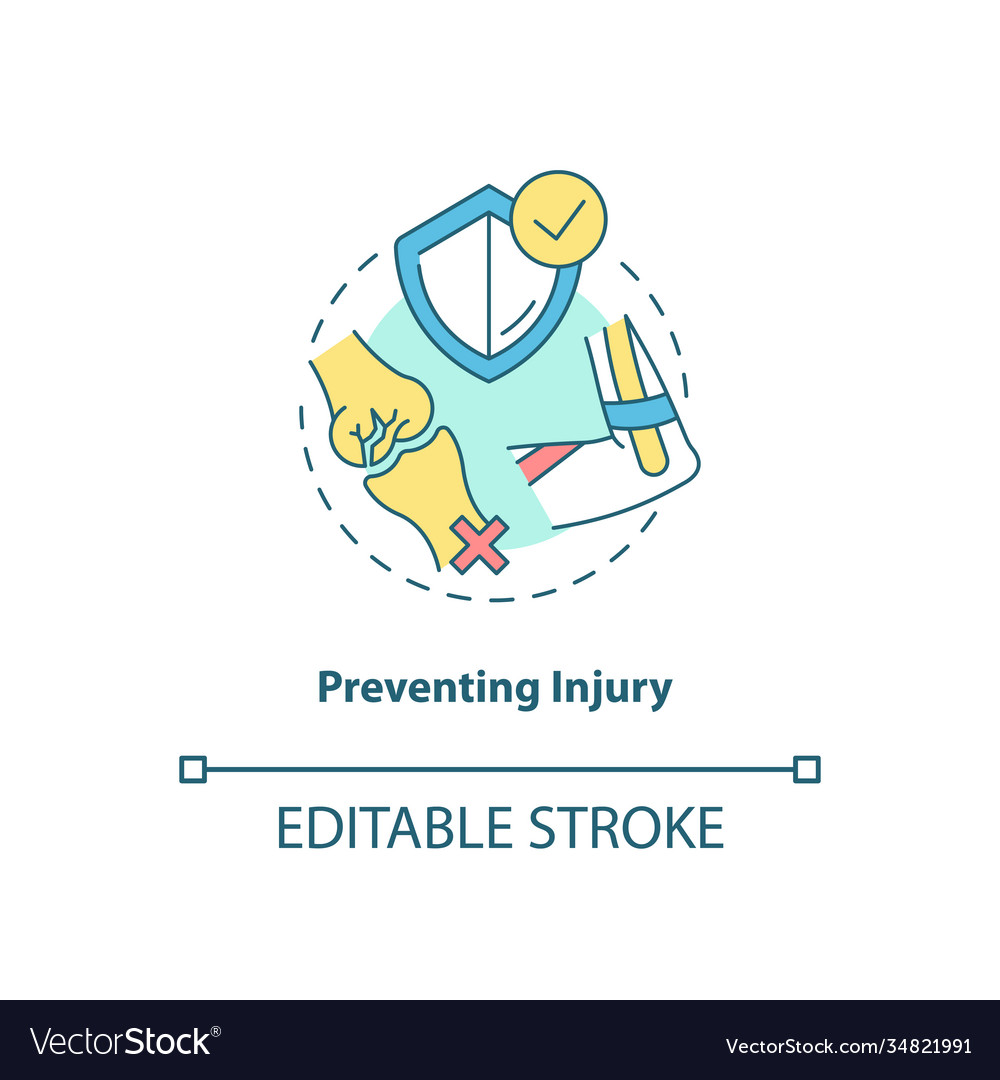 Prevent injury concept icon Royalty Free Vector Image