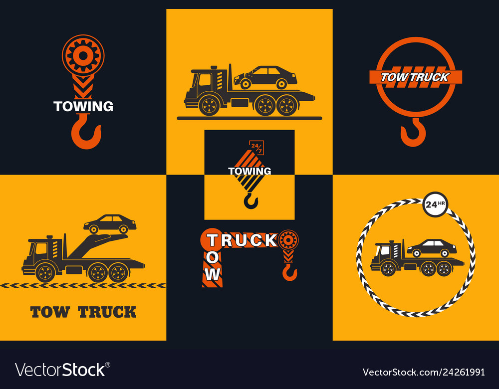 Set of tow truck icon Royalty Free Vector Image