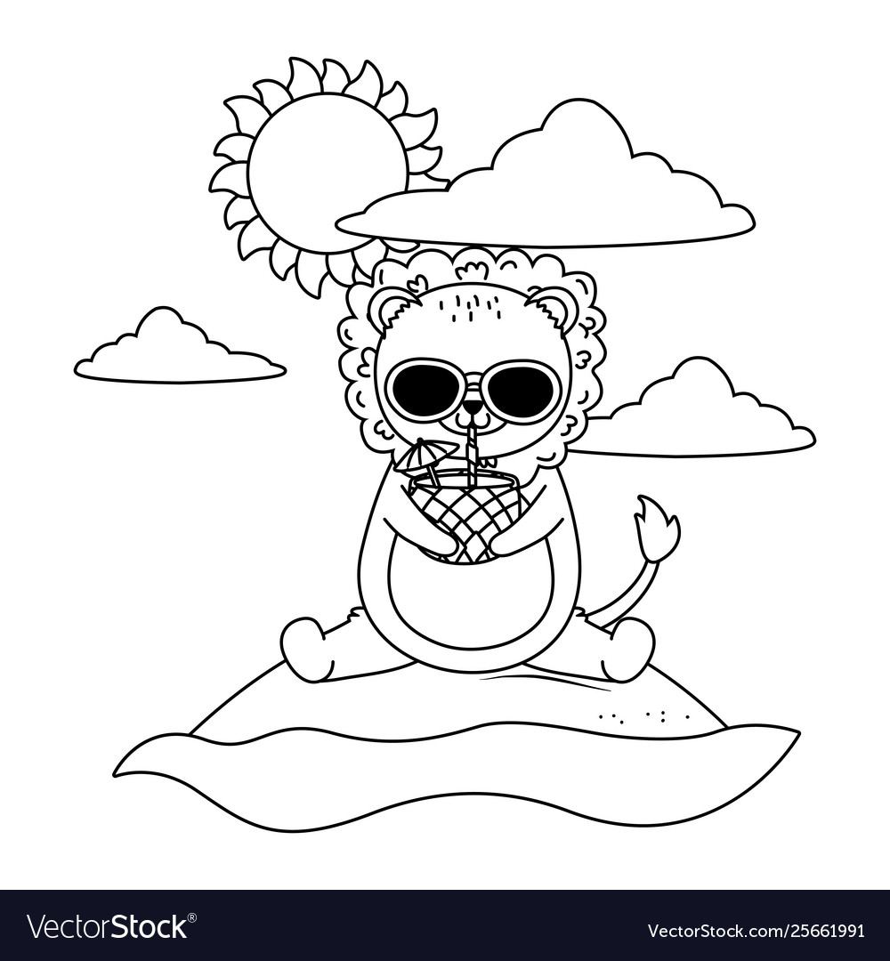 Summer Vacation Relax Cartoon Royalty Free Vector Image