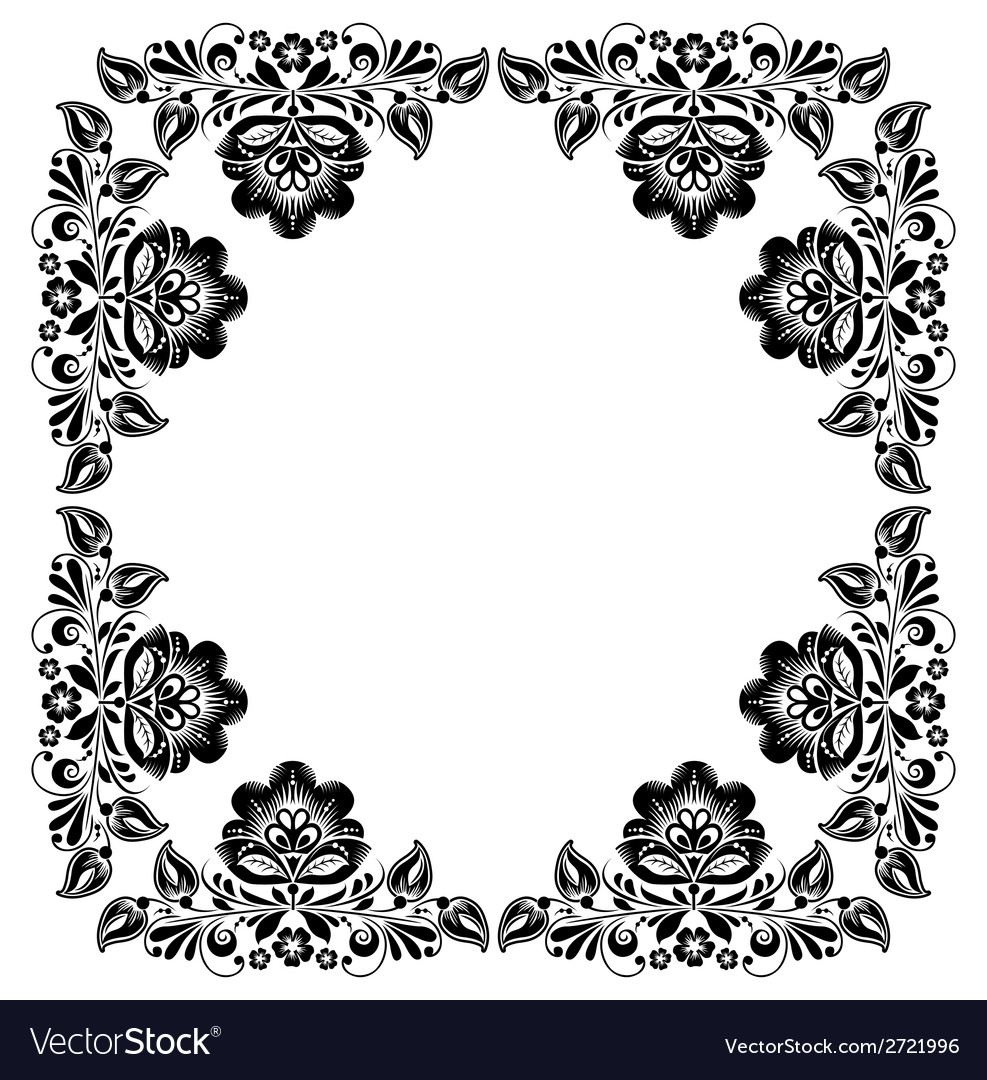 Black and white vintage frame Royalty Free Vector Image