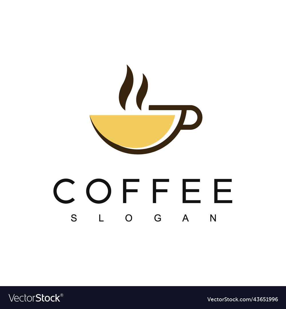 Coffee logo design template with vintage concept Vector Image