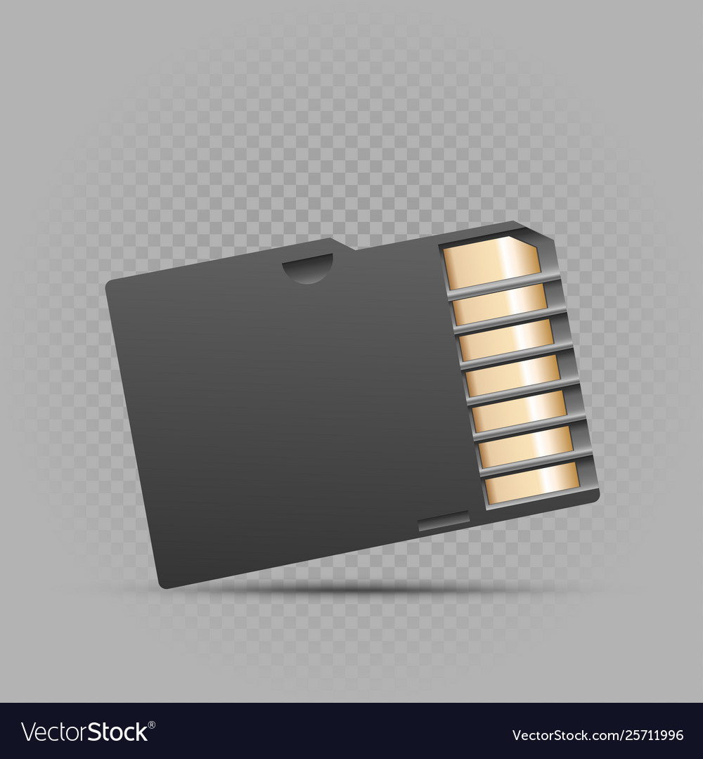Mini memory card on gray background Royalty Free Vector