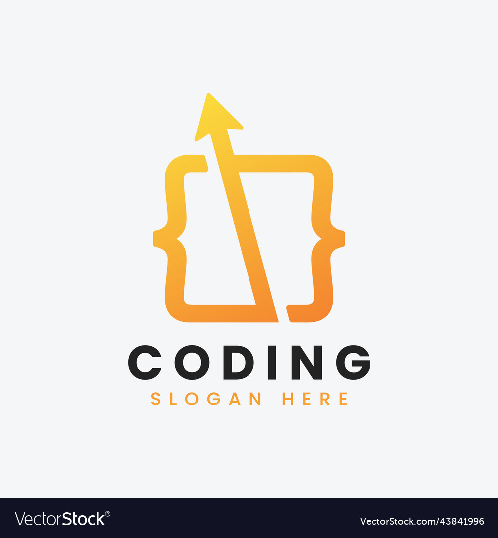 Modern computer programming coding logo design Vector Image