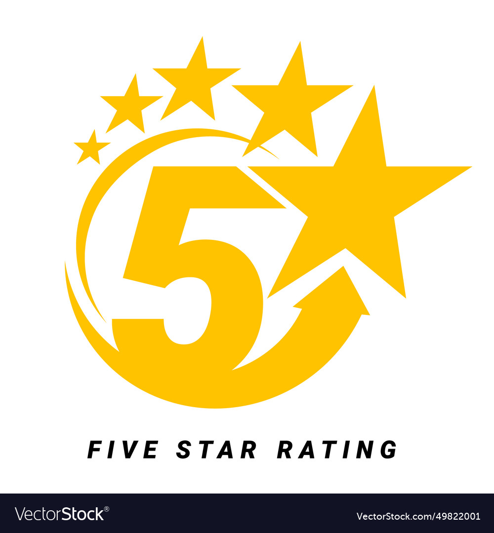 5 Star Rating Five Symbol Or Emblem Royalty Free Vector