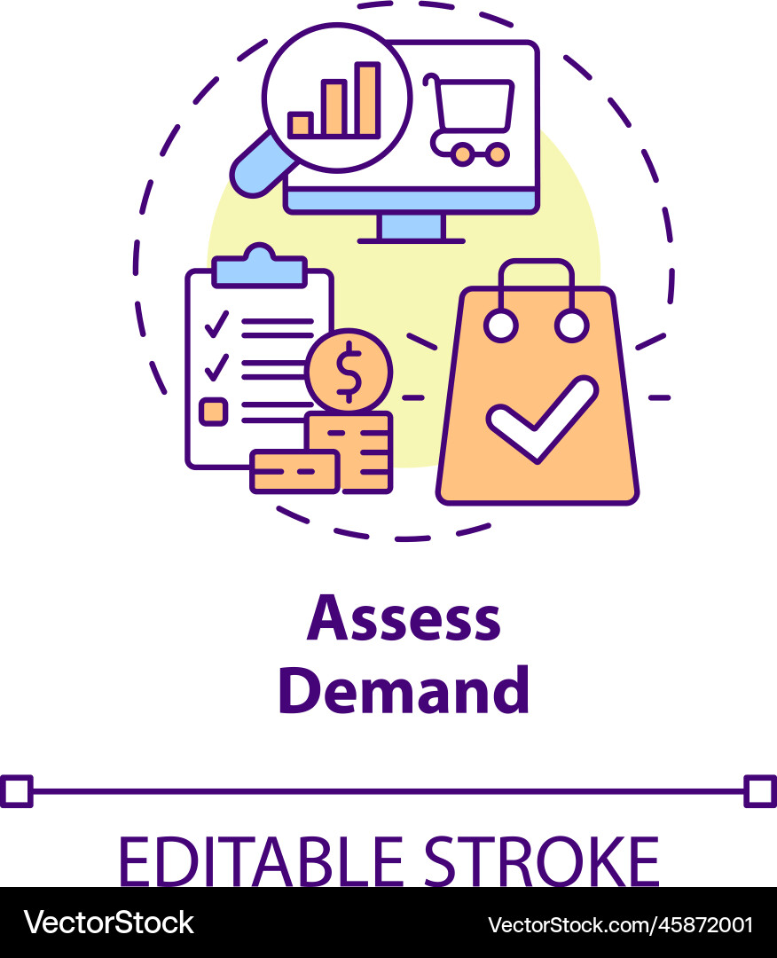 Assess demand concept icon Royalty Free Vector Image