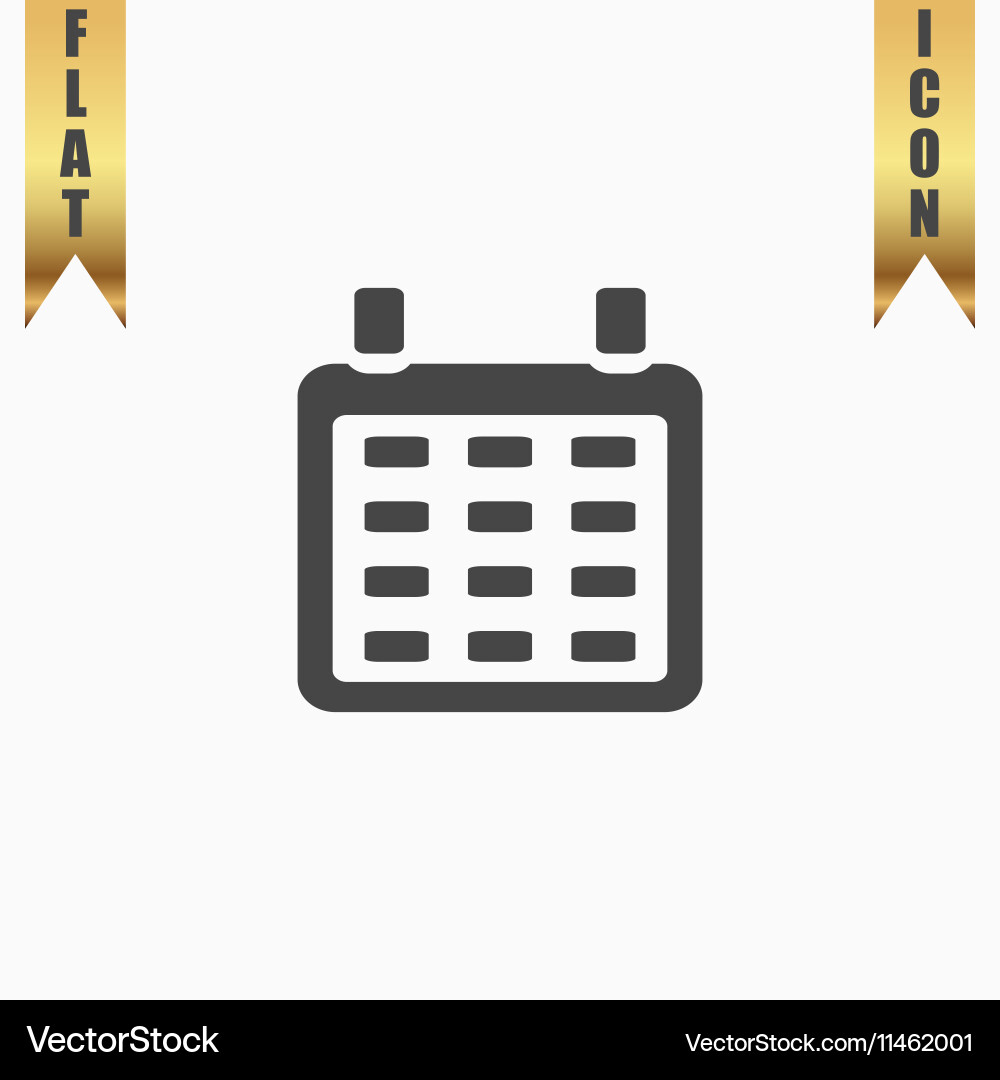 Calendar flat icon Royalty Free Vector Image - VectorStock