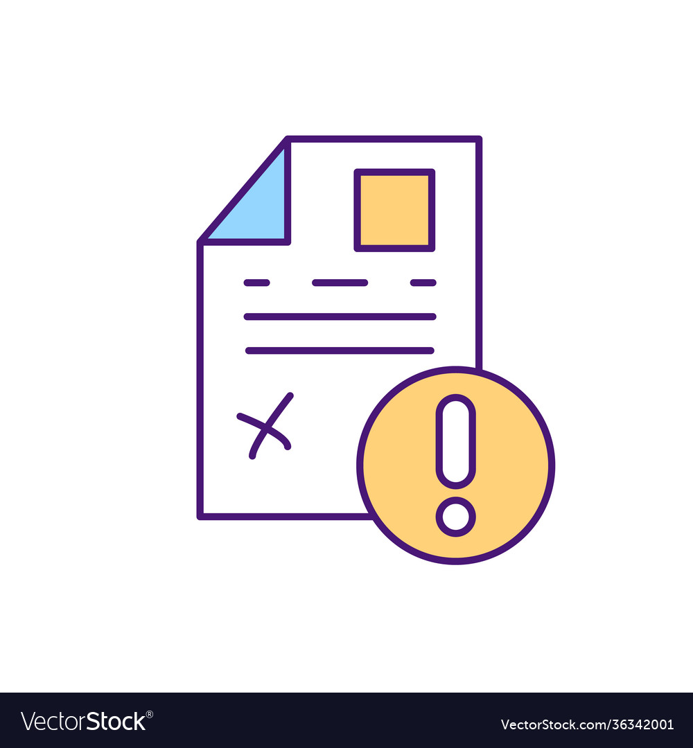 Contract issues rgb color icon Royalty Free Vector Image