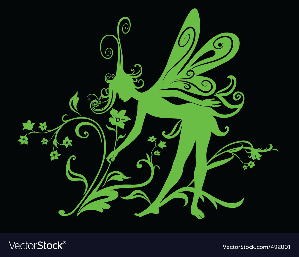 Fairy silhouette Royalty Free Vector Image - VectorStock