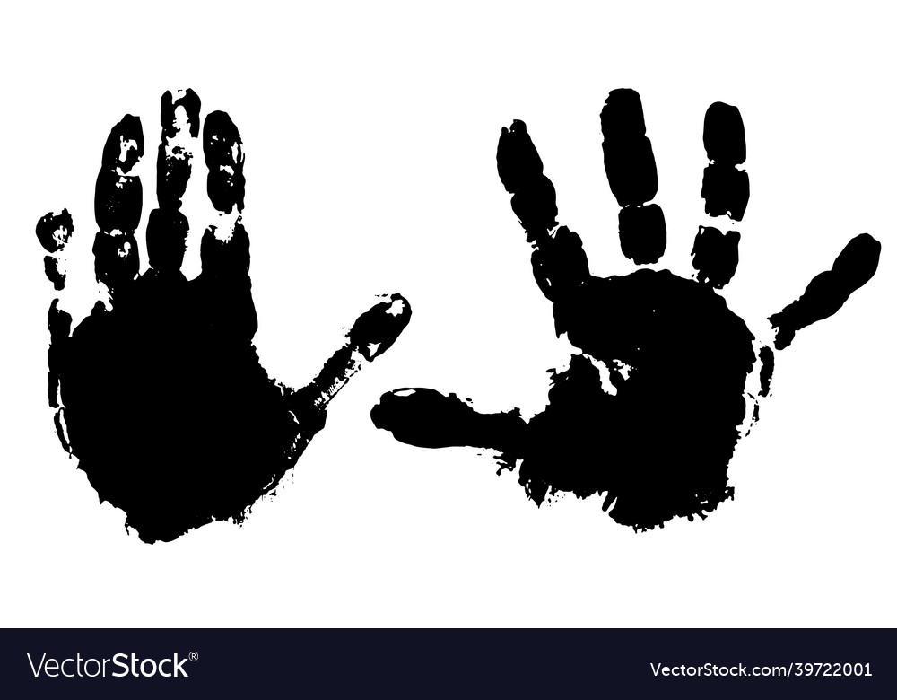 Handprint of palms of child boy vector image Handprint of palms of child boy