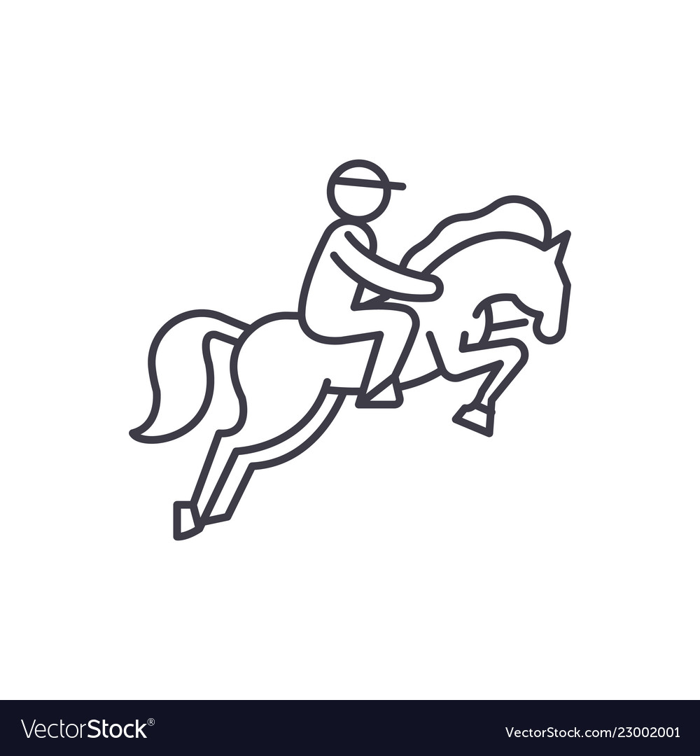 Horse racing line icon concept horse racing Vector Image