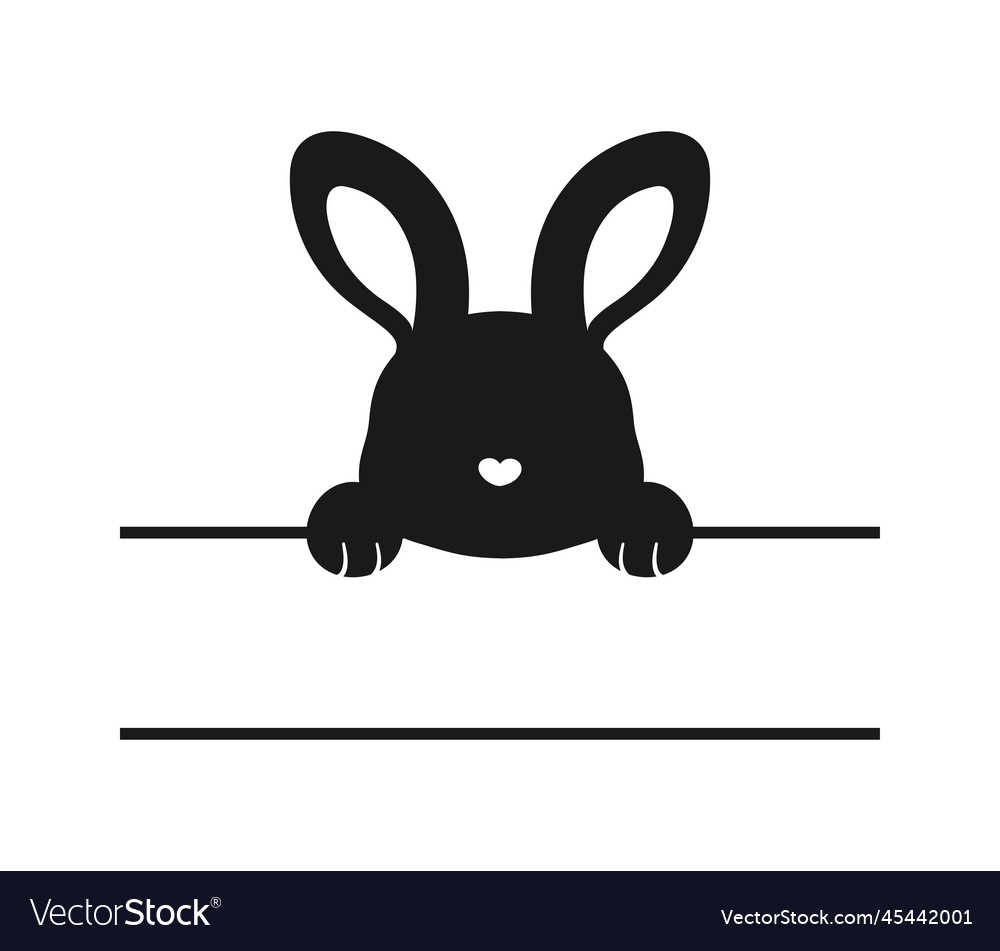 Rabbit silhouette split monogram easter bunny Vector Image