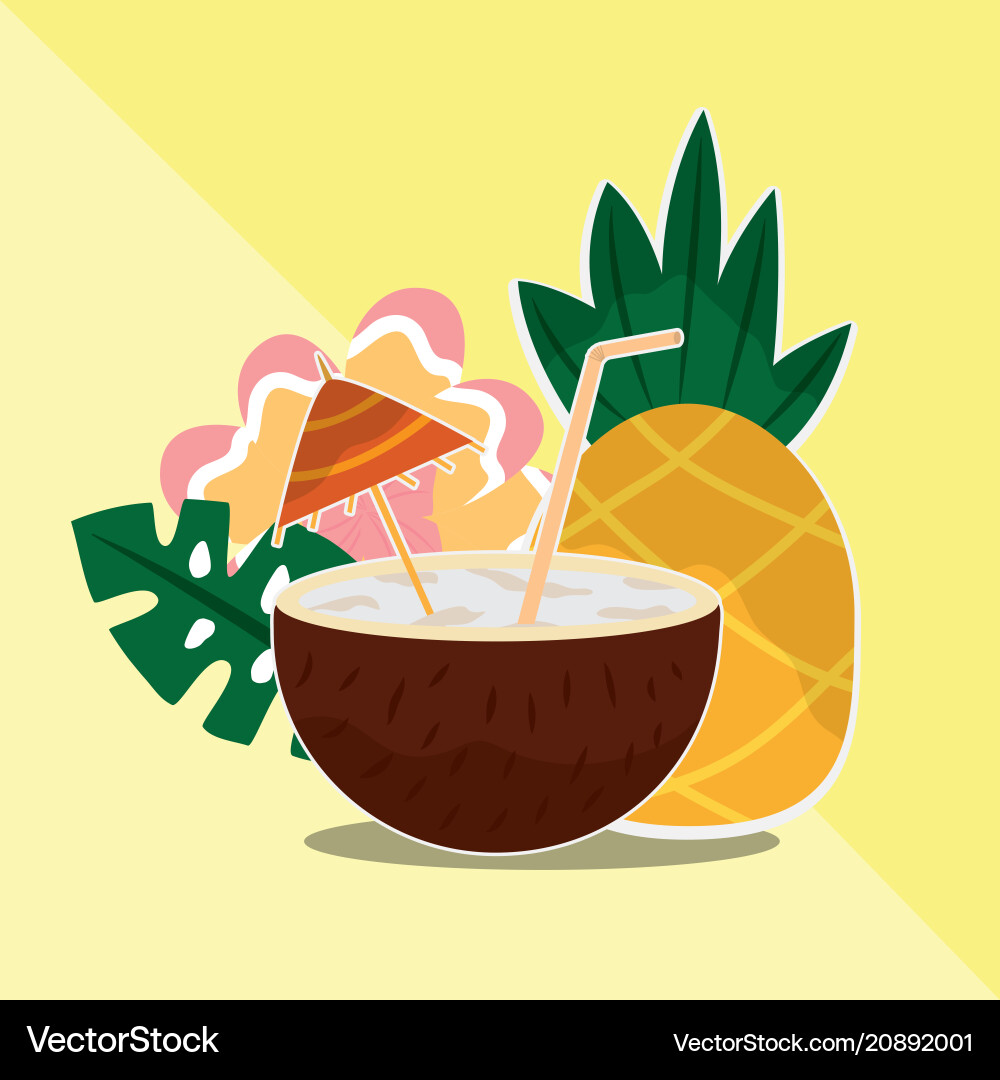 Summer time tropical Royalty Free Vector Image
