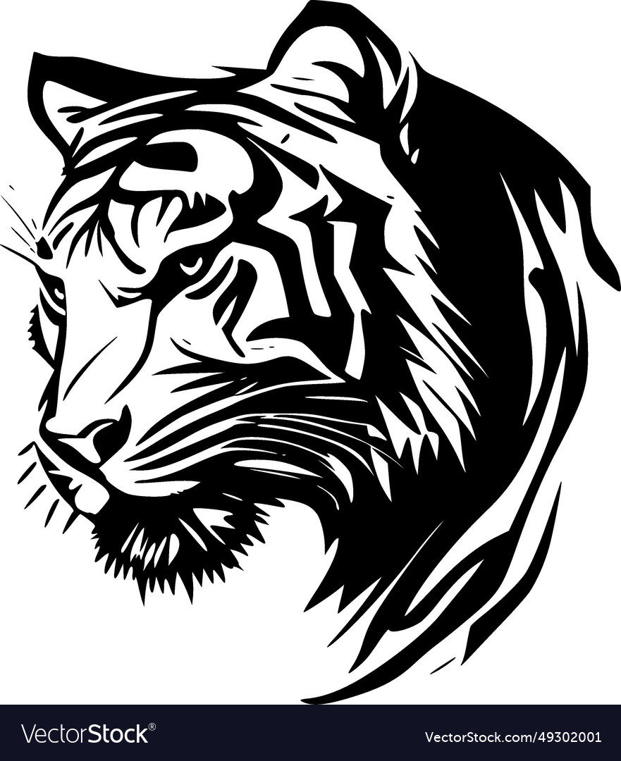 Tiger - minimalist and simple silhouette Vector Image