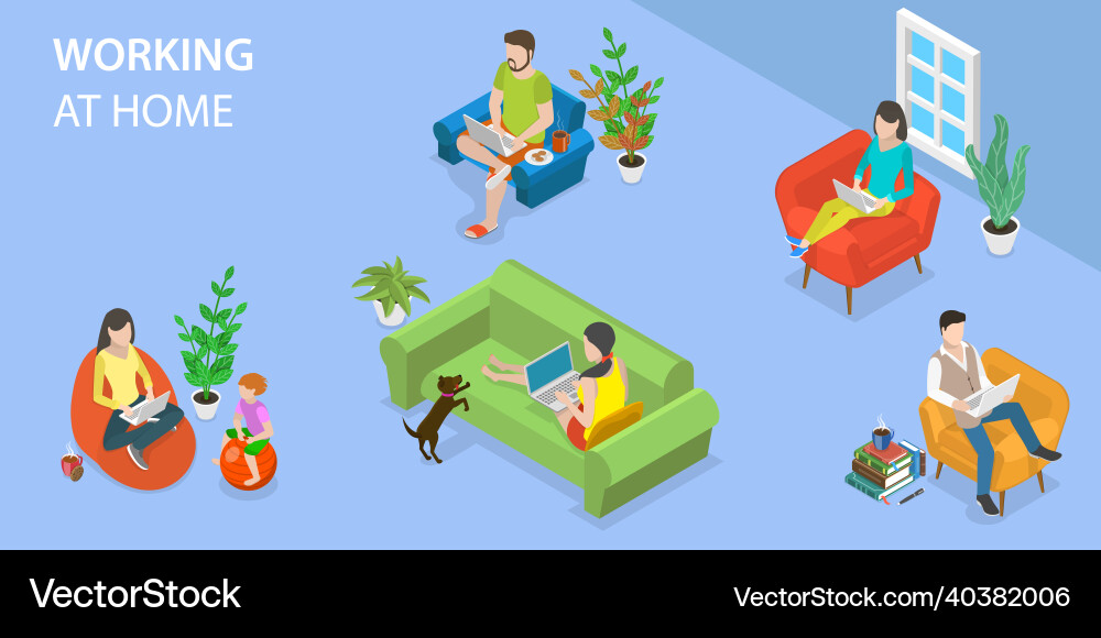 3d isometric flat conceptual Royalty Free Vector Image