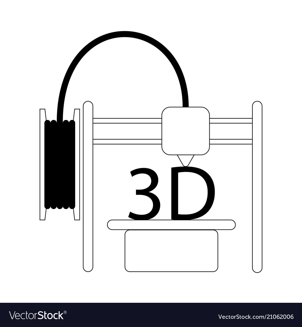 3d printing icon modern Royalty Free Vector Image