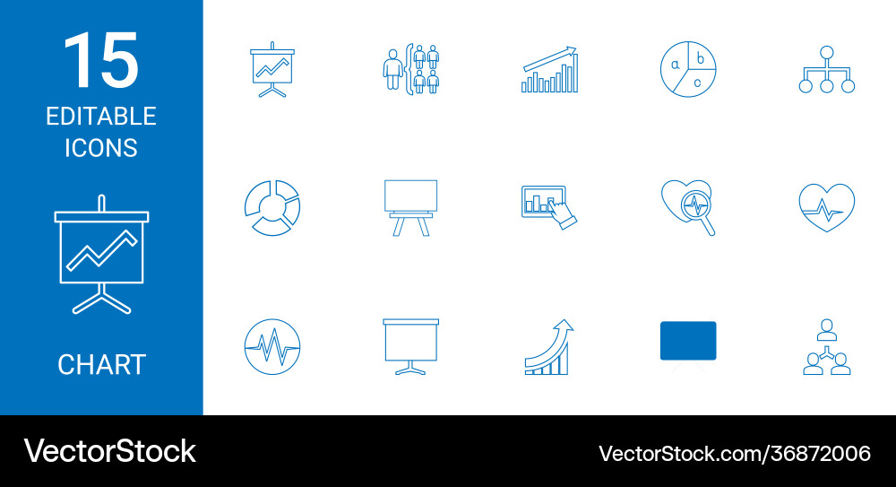 Chart icons Royalty Free Vector Image - VectorStock