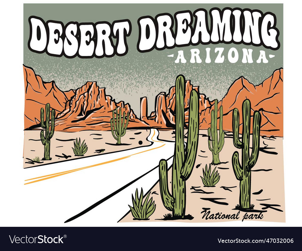 Desert dreaming Royalty Free Vector Image - VectorStock