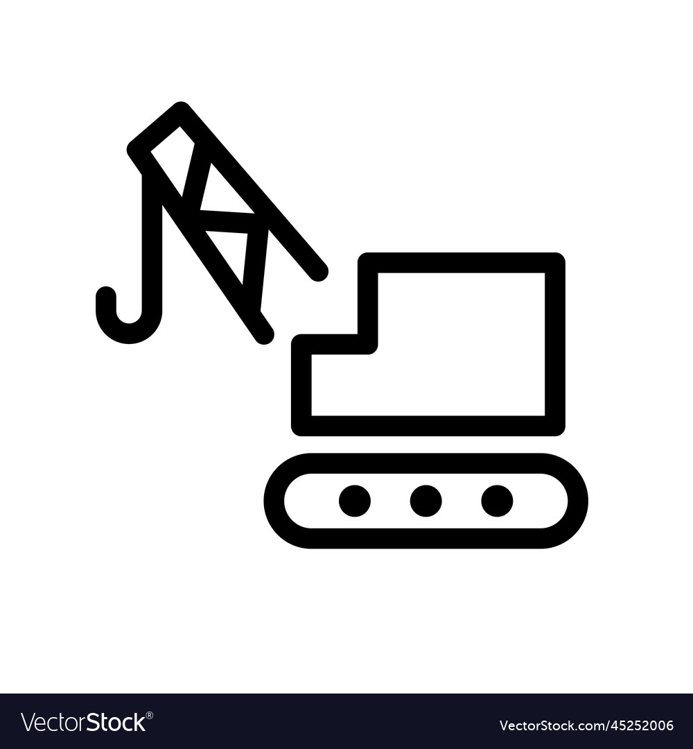 Simple crane machine icon or construction vehicle Vector Image