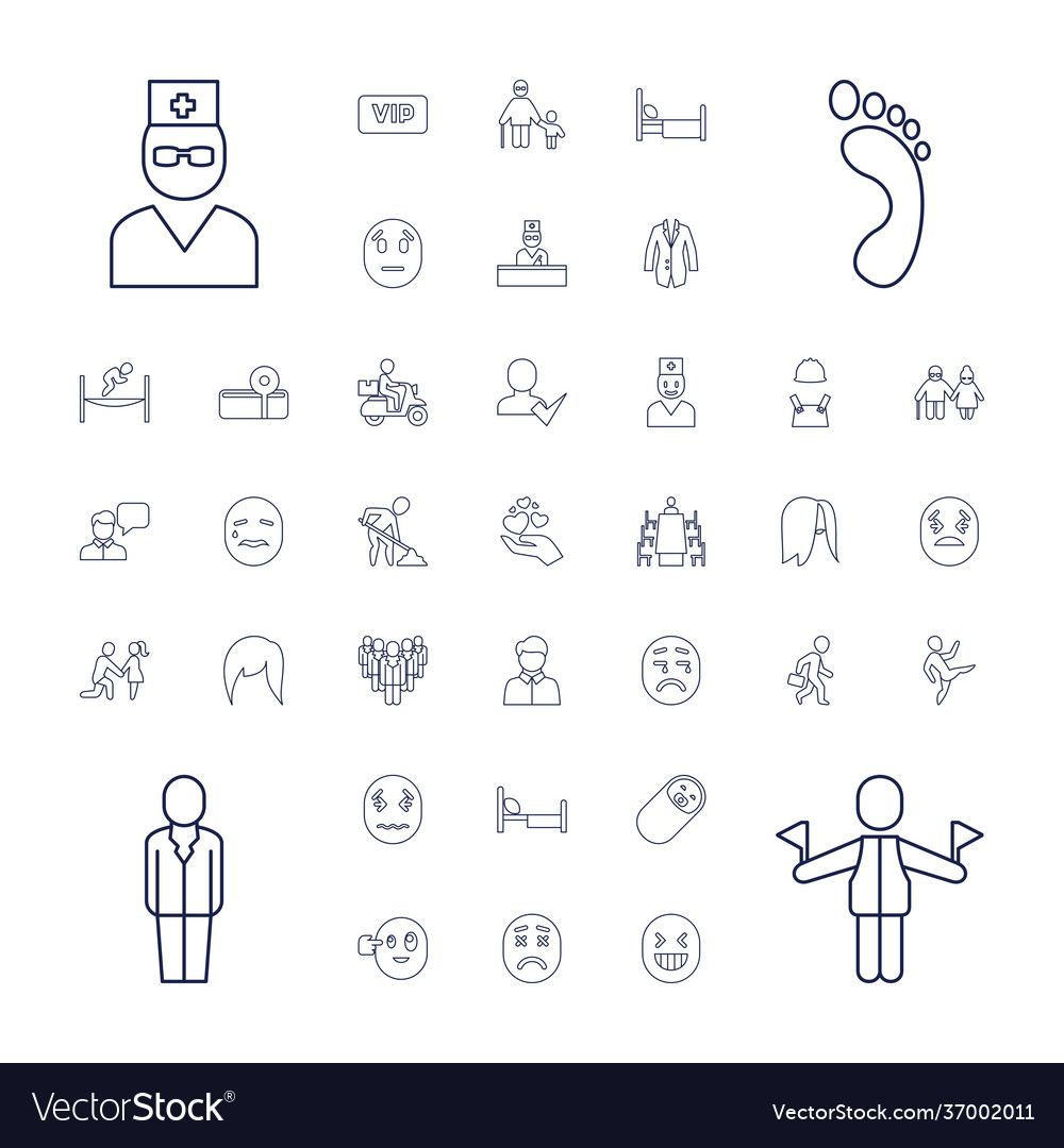 37 person icons Royalty Free Vector Image - VectorStock