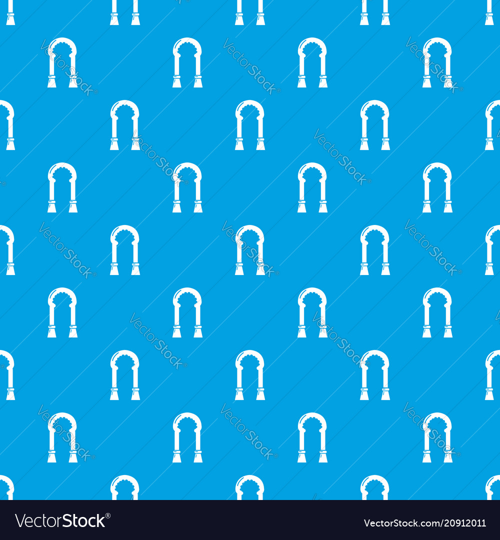 Archway decor pattern seamless blue