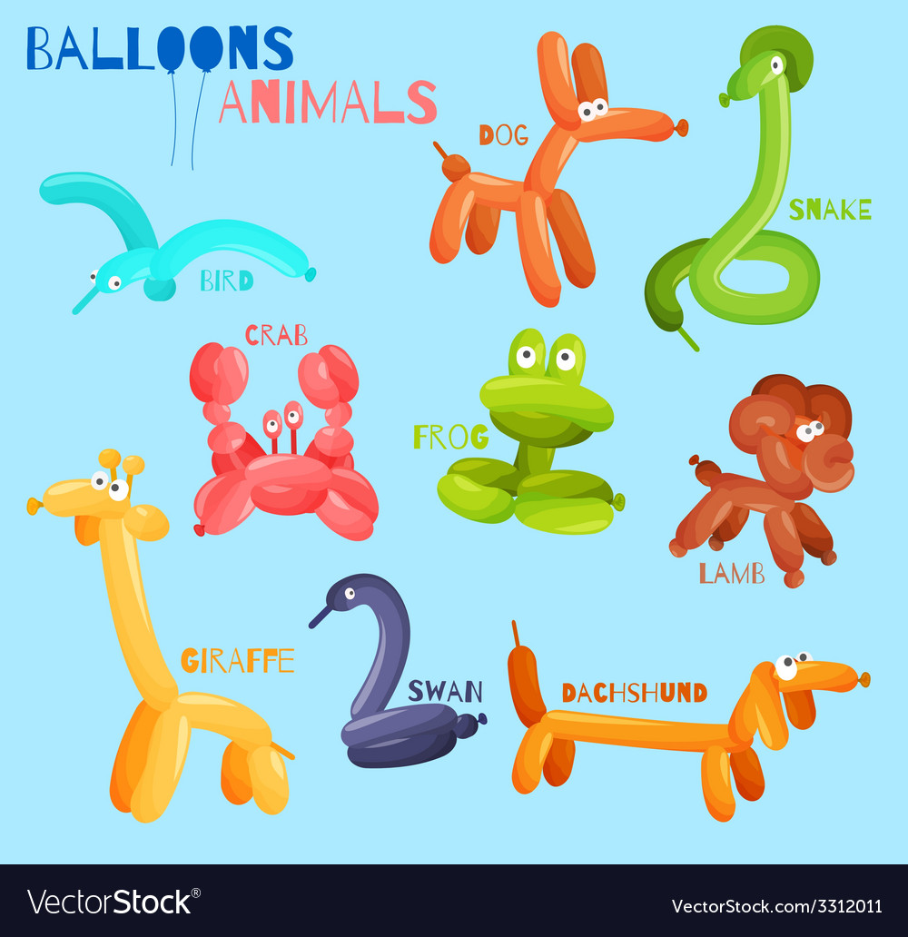 Download Balloon animals isolated Royalty Free Vector Image