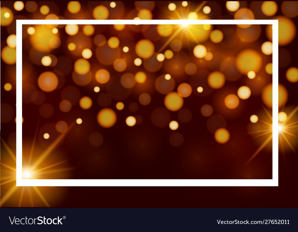 Frame template design with yellow lights on brown Vector Image
