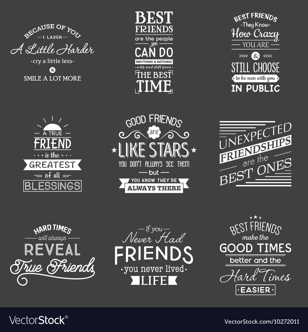 Download Friendship typography quotes Royalty Free Vector Image