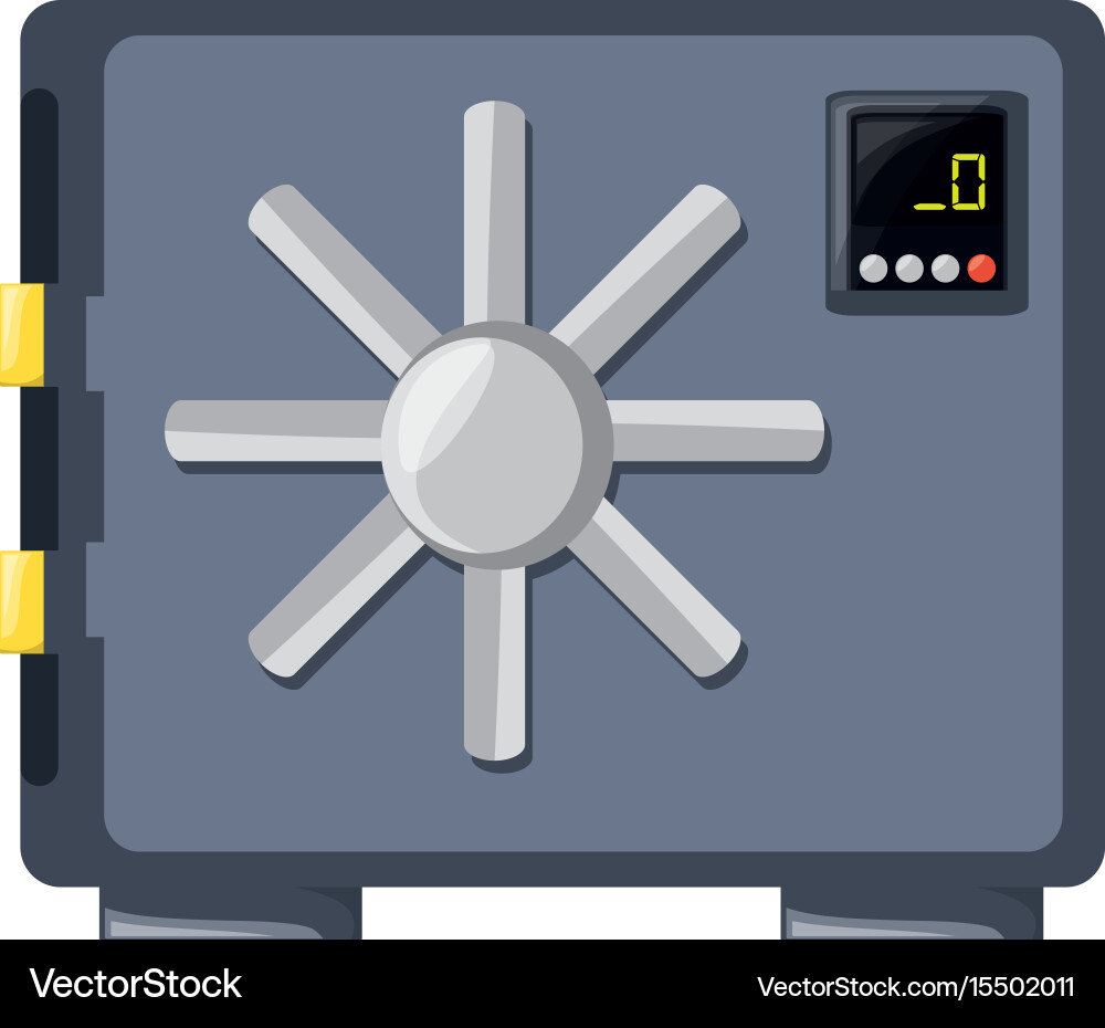 Isolated money security box Royalty Free Vector Image