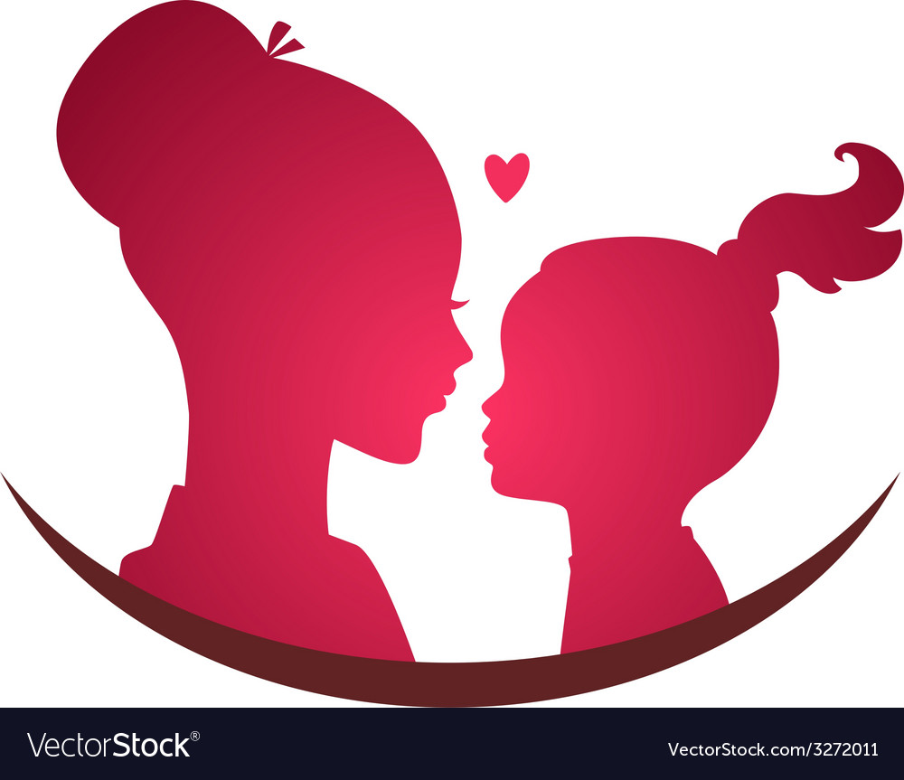 Mom and daughter love Royalty Free Vector Image