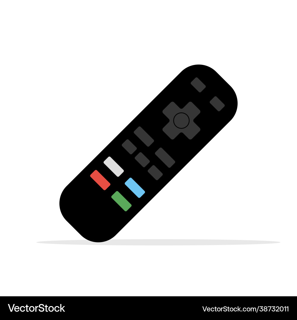 Remote control tv icon flat Royalty Free Vector Image