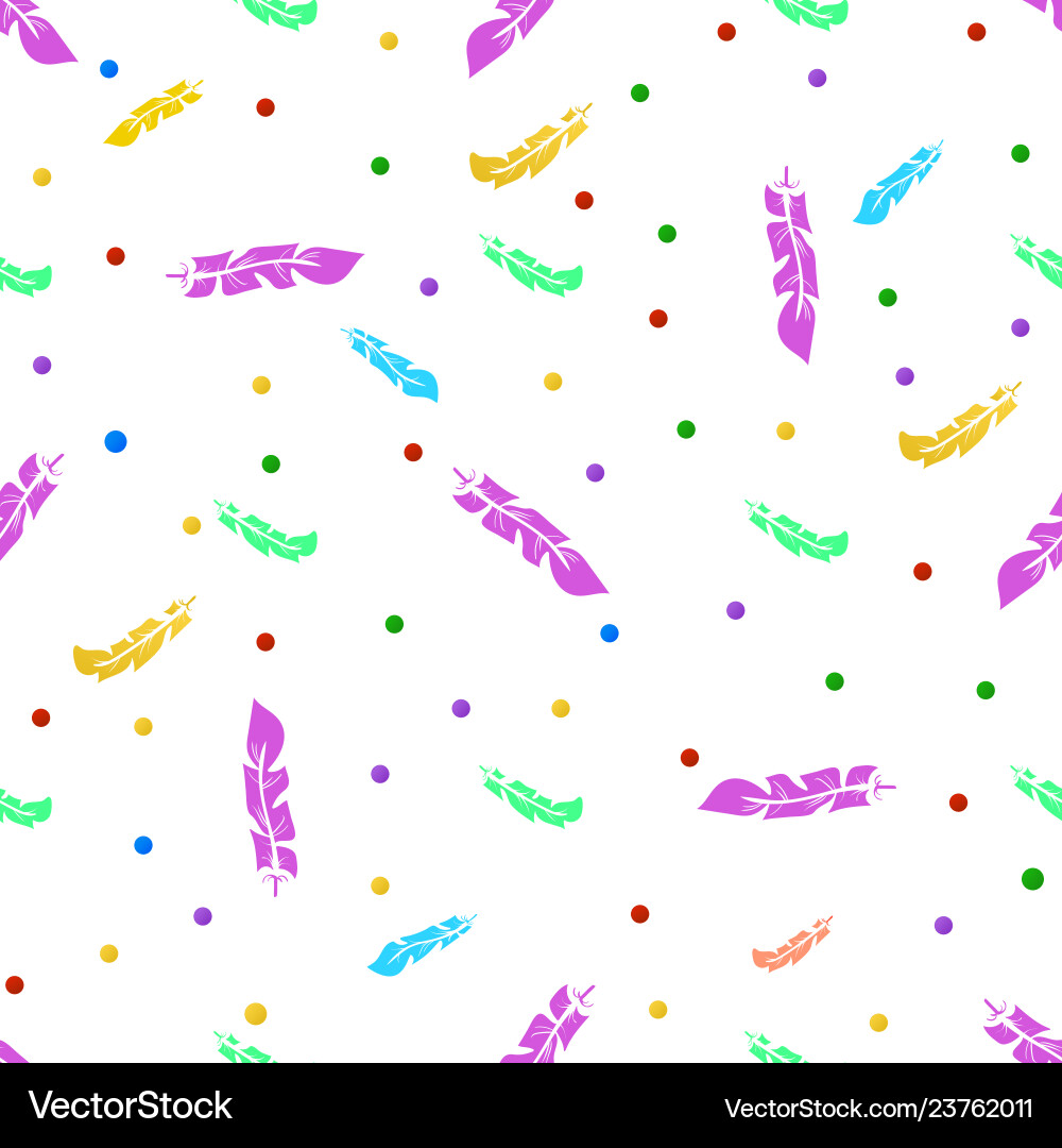 Seamless pattern with decorative feathers Vector Image