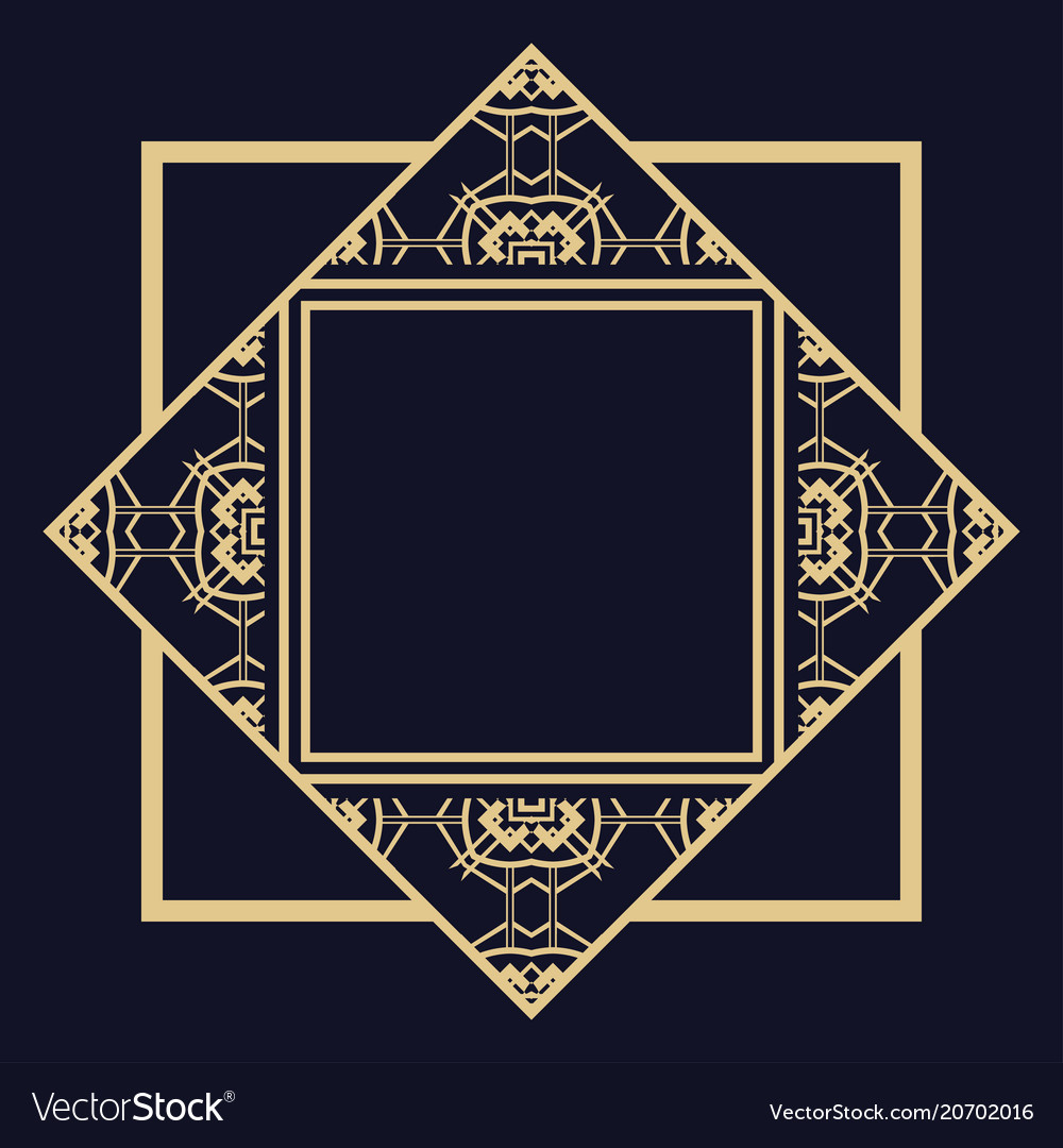 Art deco frame border Royalty Free Vector Image