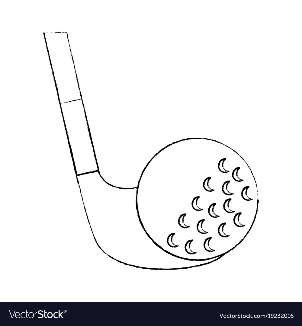 Ball and club golf icon image Royalty Free Vector Image