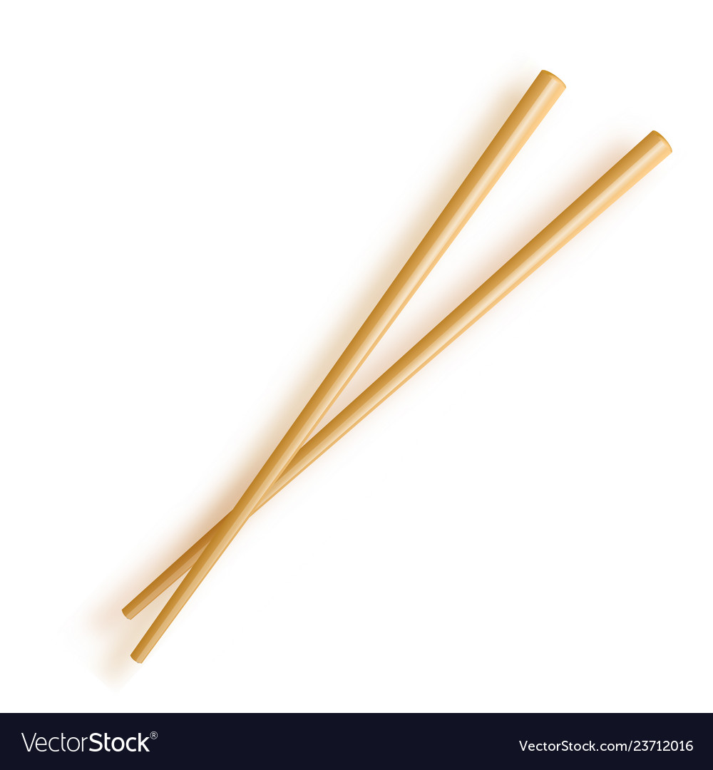 Chopsticks wooden isolated on white Royalty Free Vector