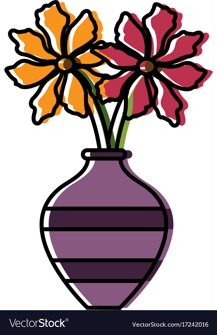 Flowers in vase Royalty Free Vector Image - VectorStock