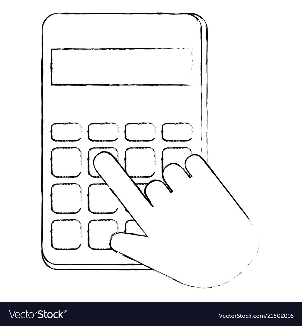 Hands with calculator math isolated icon Vector Image