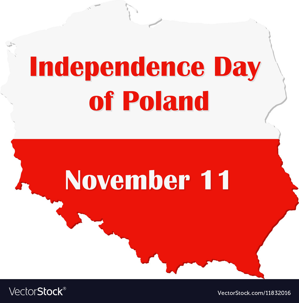 map of poland with national flag independence day vector image