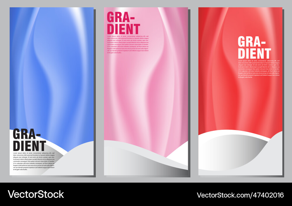 Set abstract background smooth gradient mesh wave Vector Image