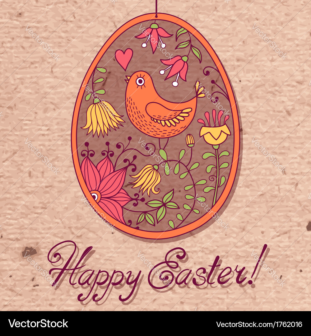 Vintage card with easter egg Royalty Free Vector Image