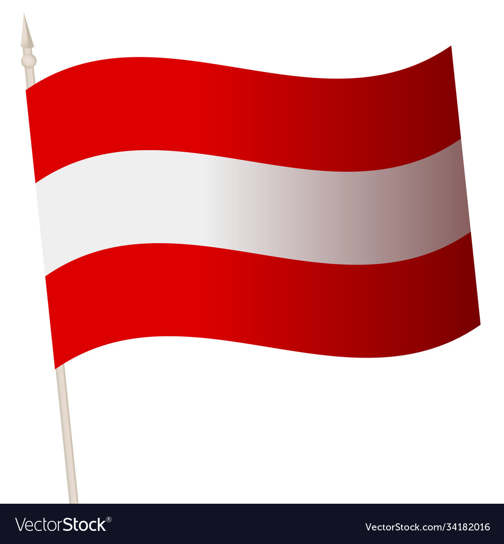 Waving flag on a flagpole the national Royalty Free Vector