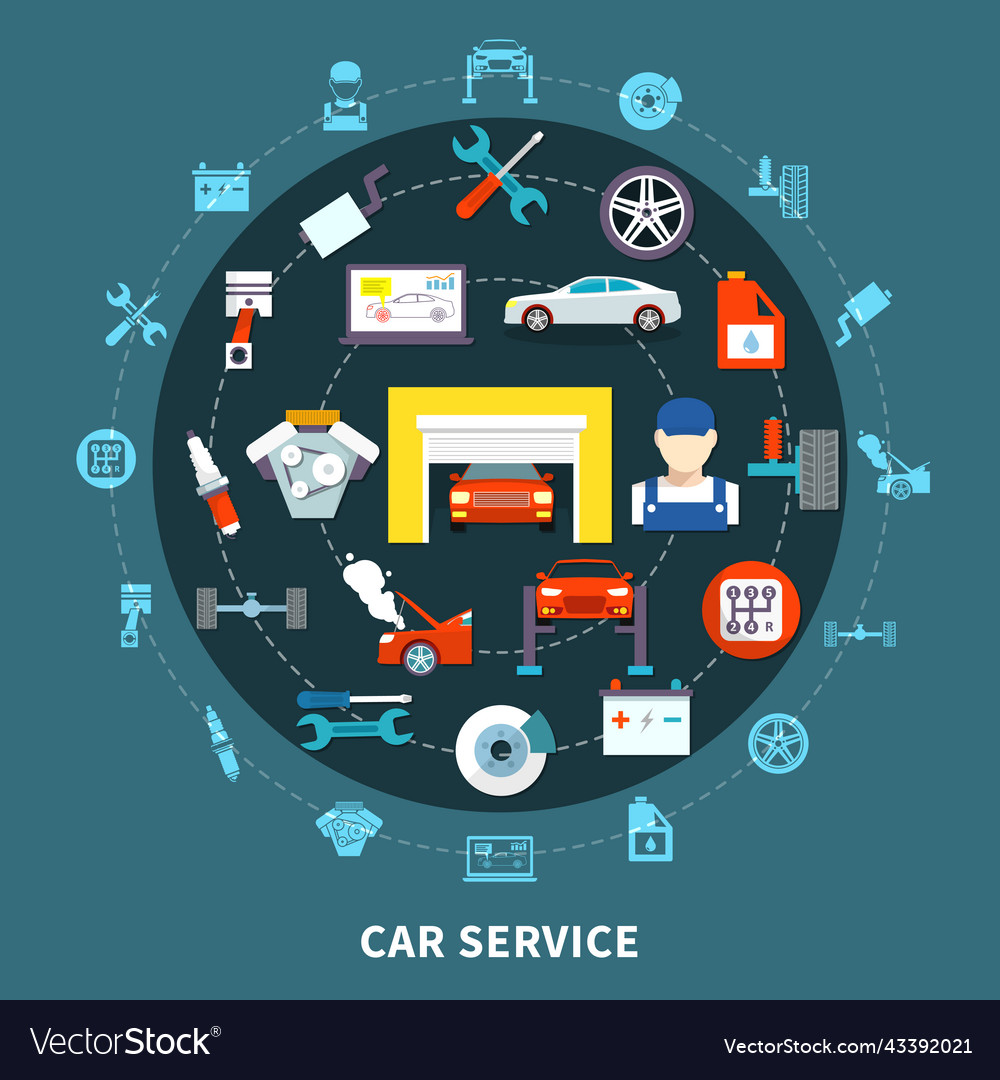 Auto service design concept Royalty Free Vector Image